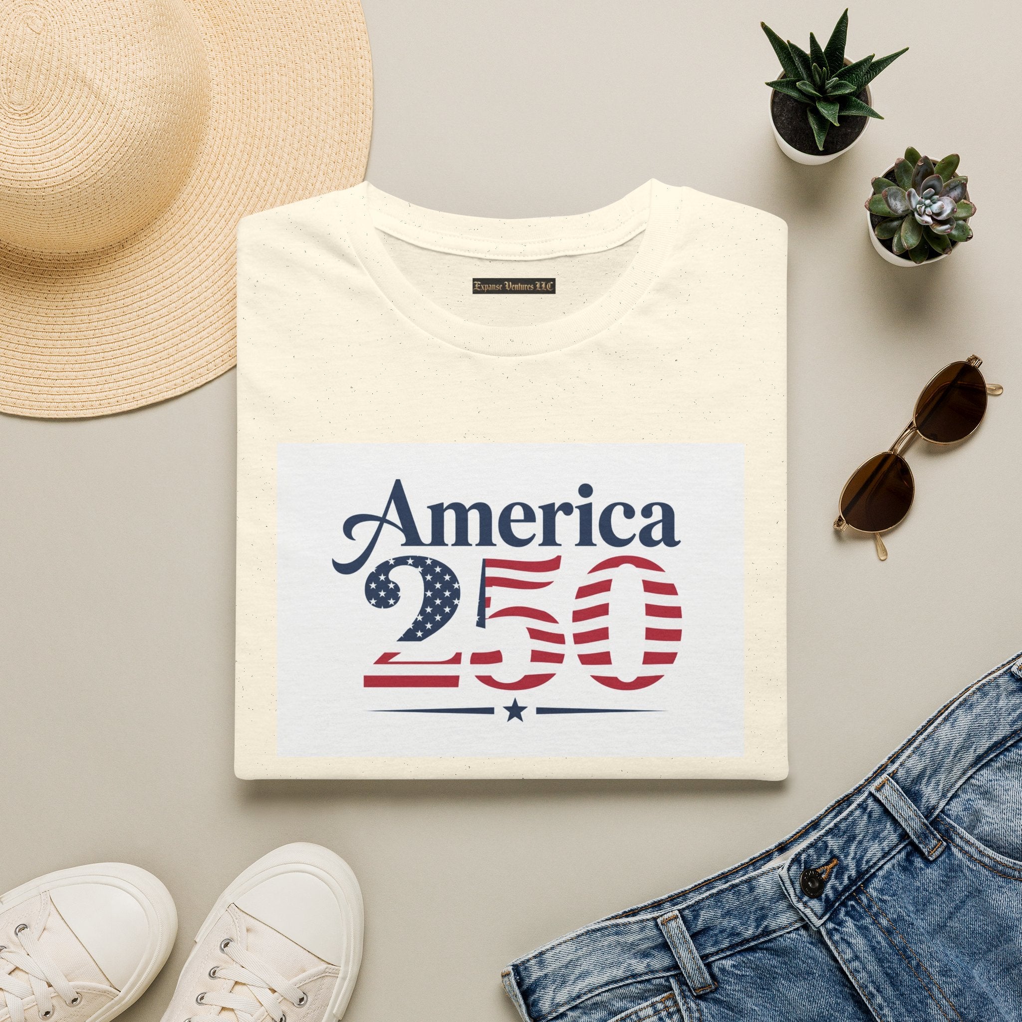 America 250 T-Shirt | Patriotic USA Flag Numbers