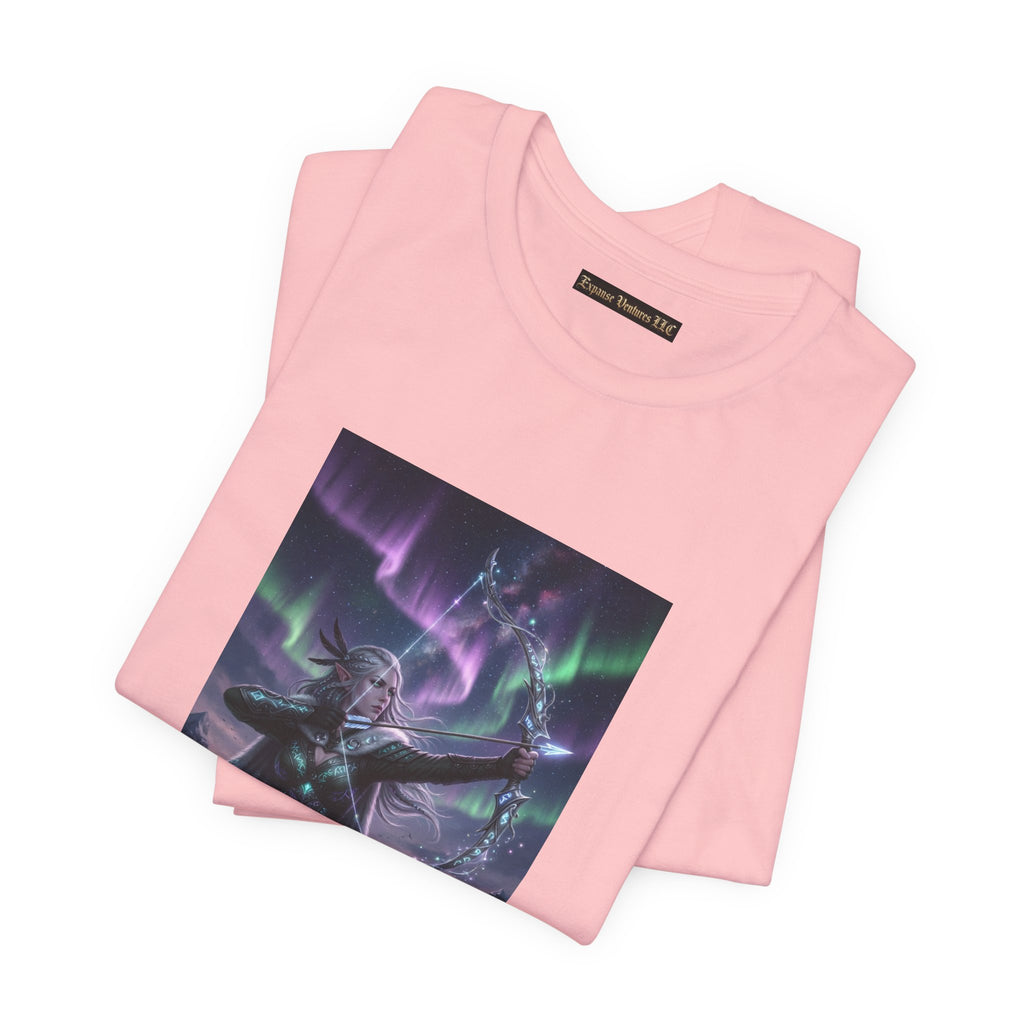 Aurora Elf Archer T-Shirt | Mystical Cosmic Fantasy Art
