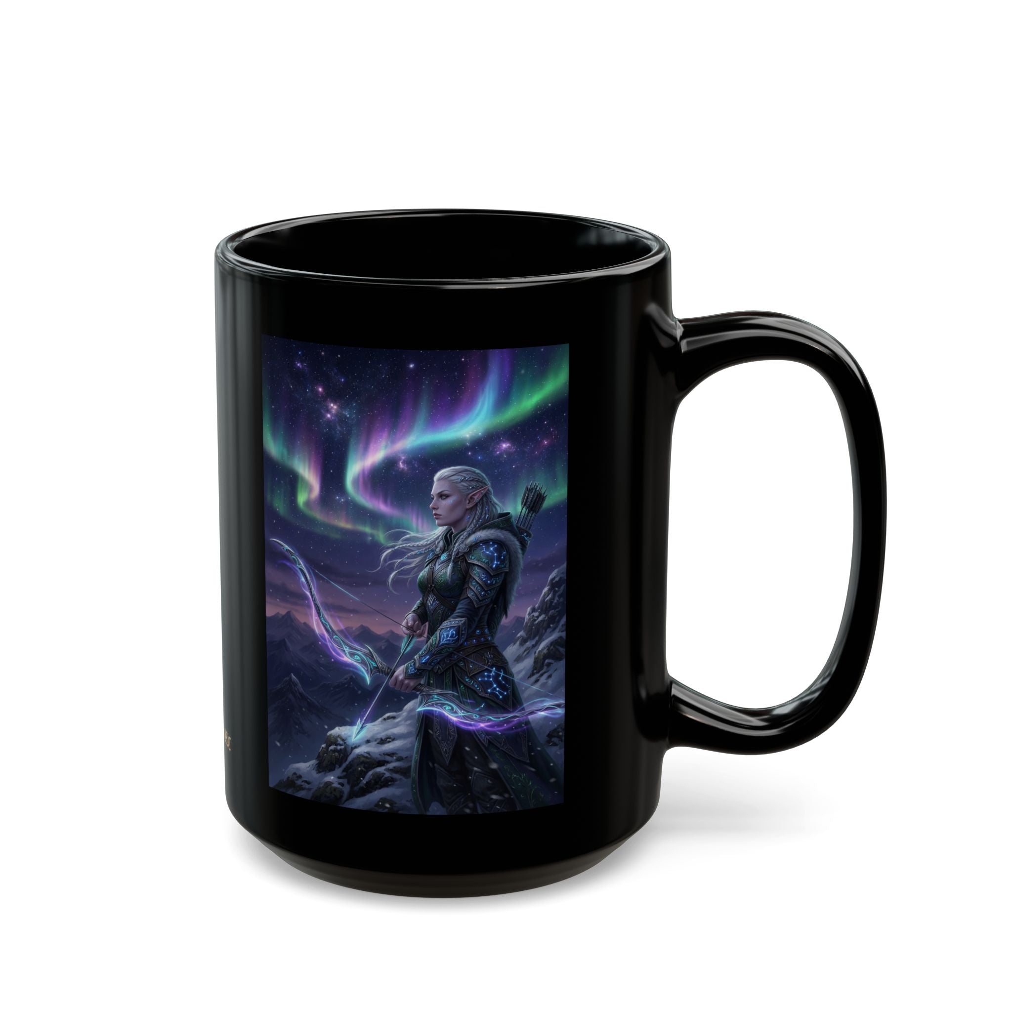 Frost Elf Archer Mug | Epic Cosmic Fantasy Art