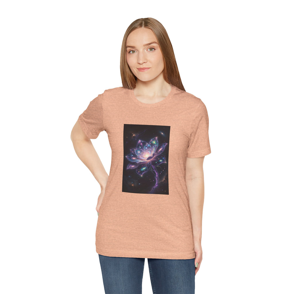 Cosmic Lotus Galaxy Flower T-Shirt Mystical Space Art