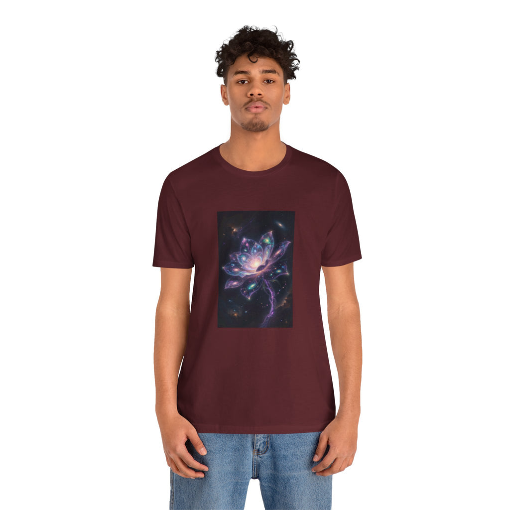 Cosmic Lotus Galaxy Flower T-Shirt Mystical Space Art
