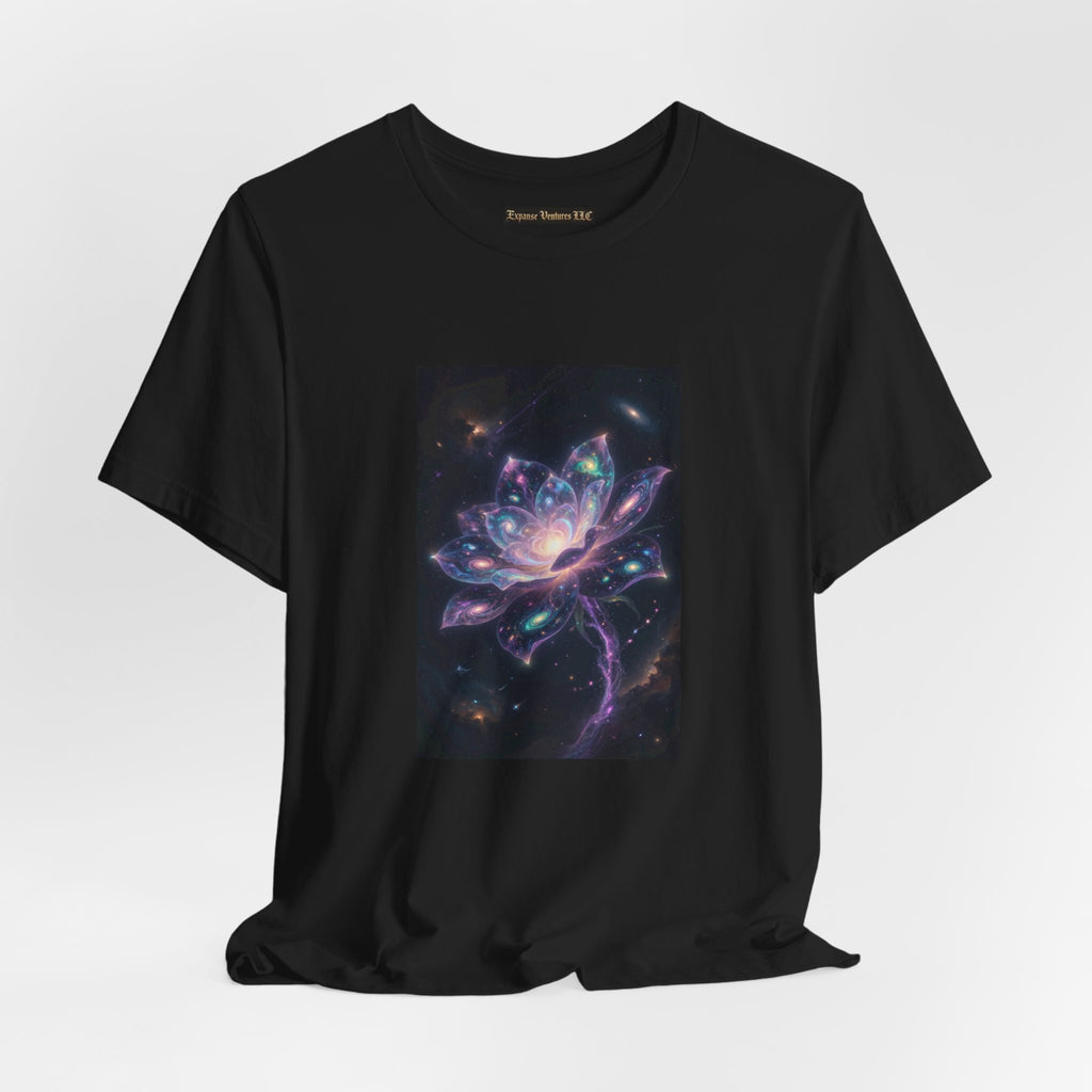 Cosmic Lotus Galaxy Flower T-Shirt Mystical Space Art