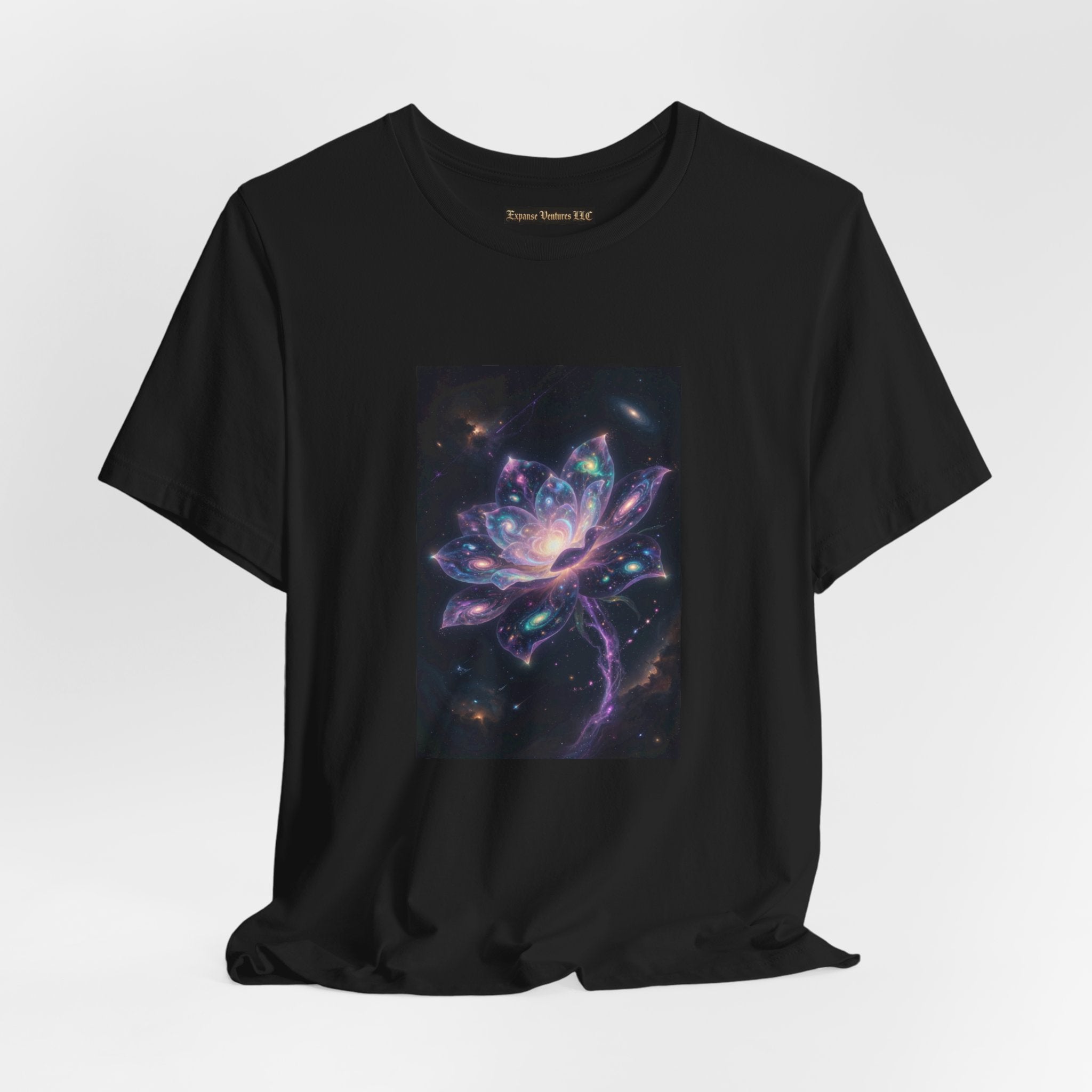 Cosmic Lotus Galaxy Flower T-Shirt Mystical Space Art