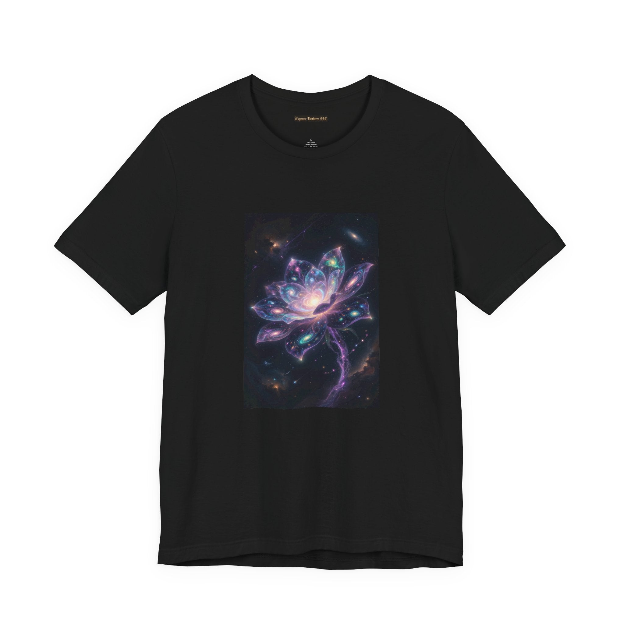 Cosmic Lotus Galaxy Flower T-Shirt Mystical Space Art