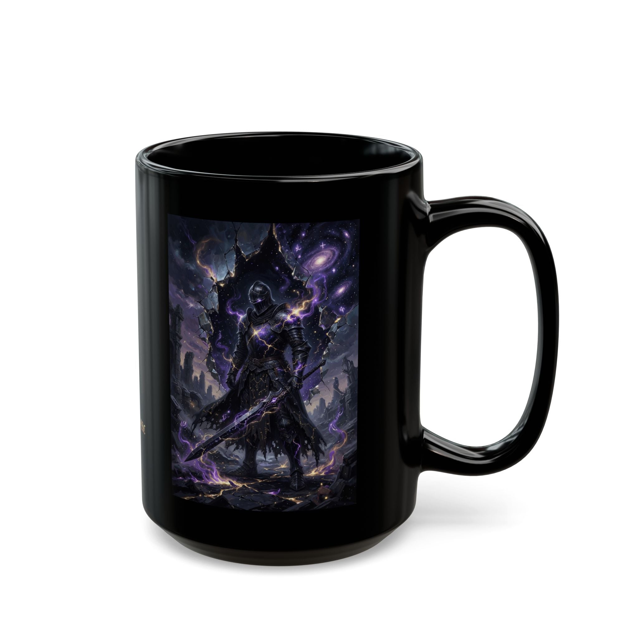 Void Knight Cosmic Armor Mug | Dark Fantasy Art Description