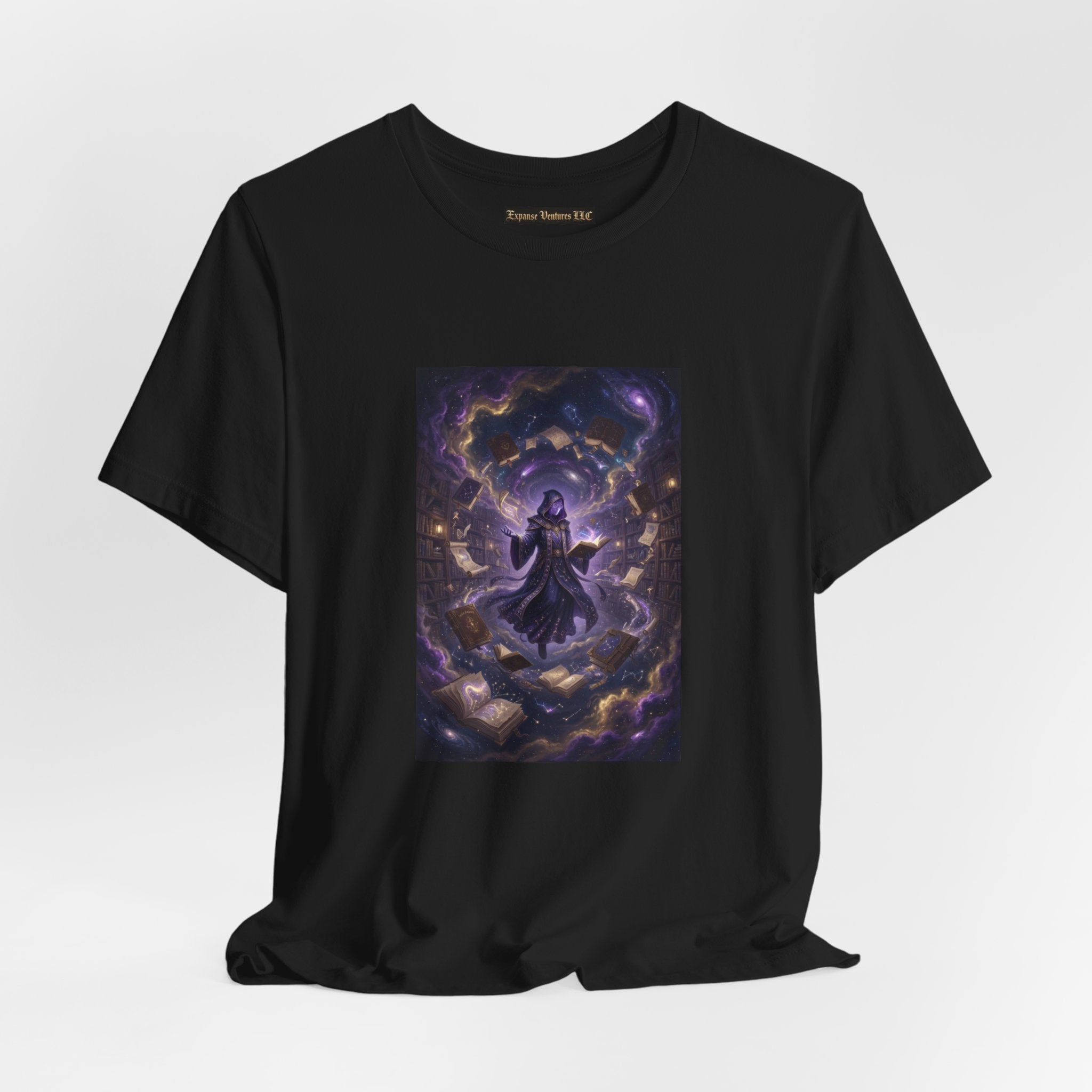 Cosmic Librarian T-Shirt  | Mystical Magic Library Art
