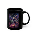Cosmic Phoenix Rising Mug | Black Ceramic Coffee Mug
