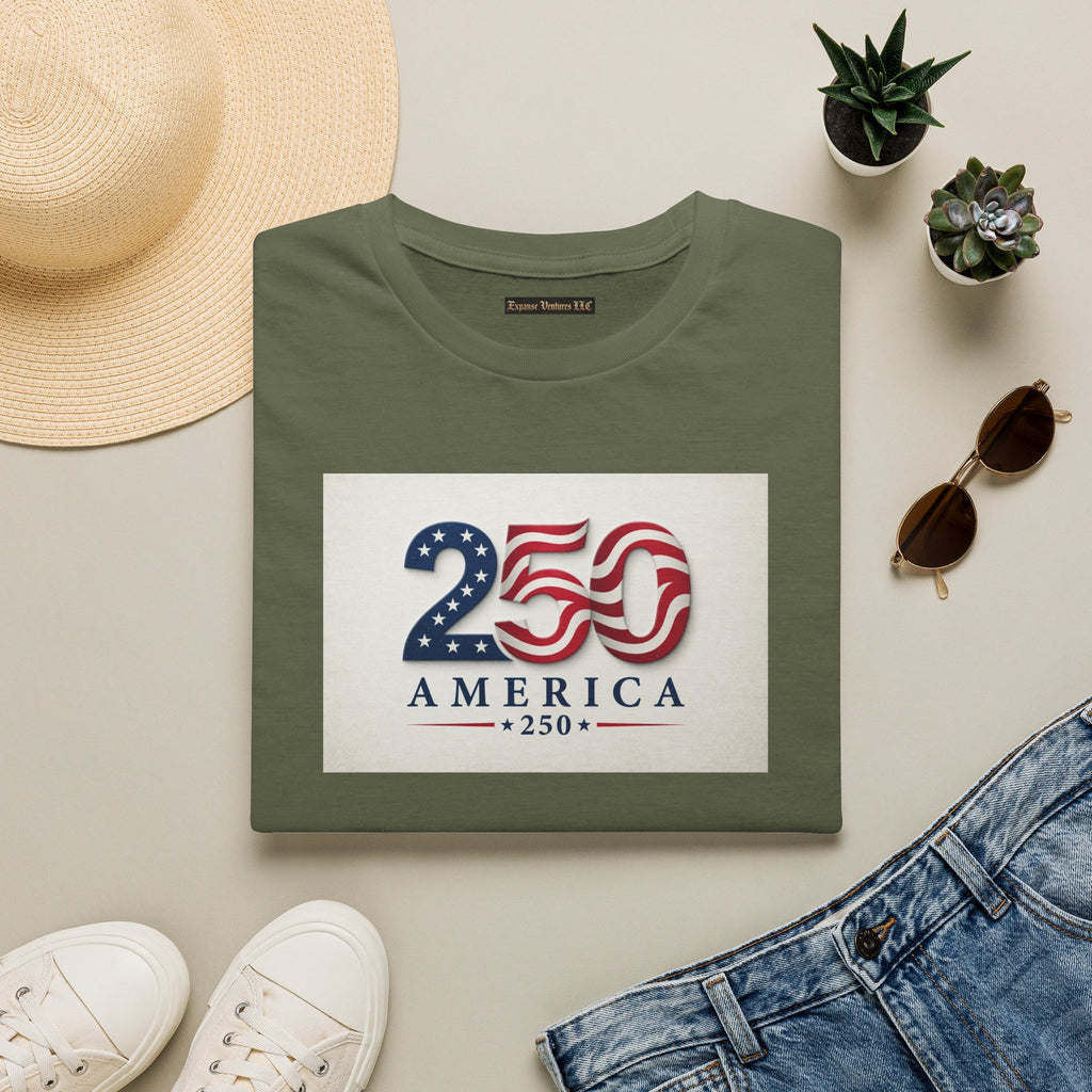 USA Flag 250 Anniversary T-Shirt | Patriotic 250 America Graphic
