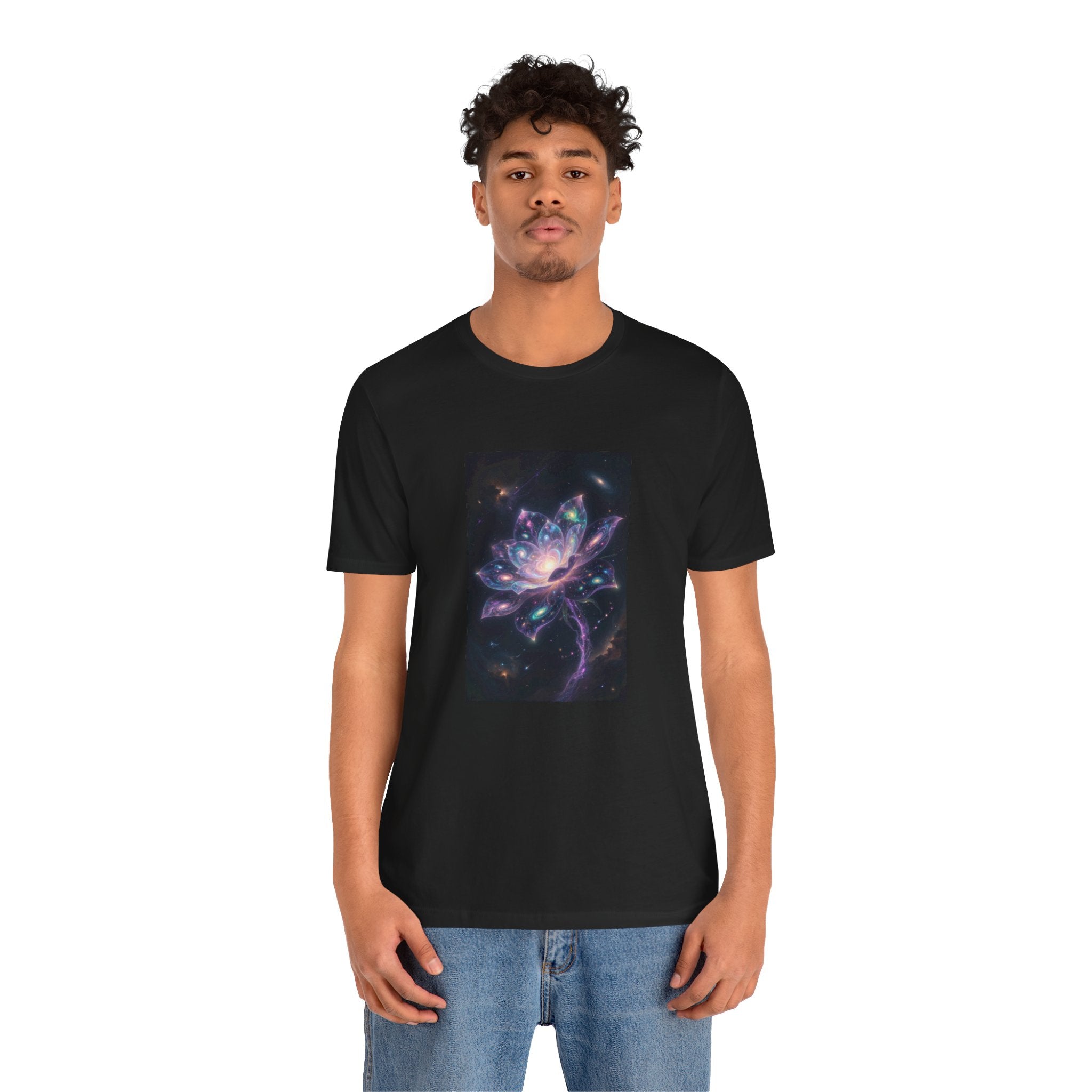 Cosmic Lotus Galaxy Flower T-Shirt Mystical Space Art