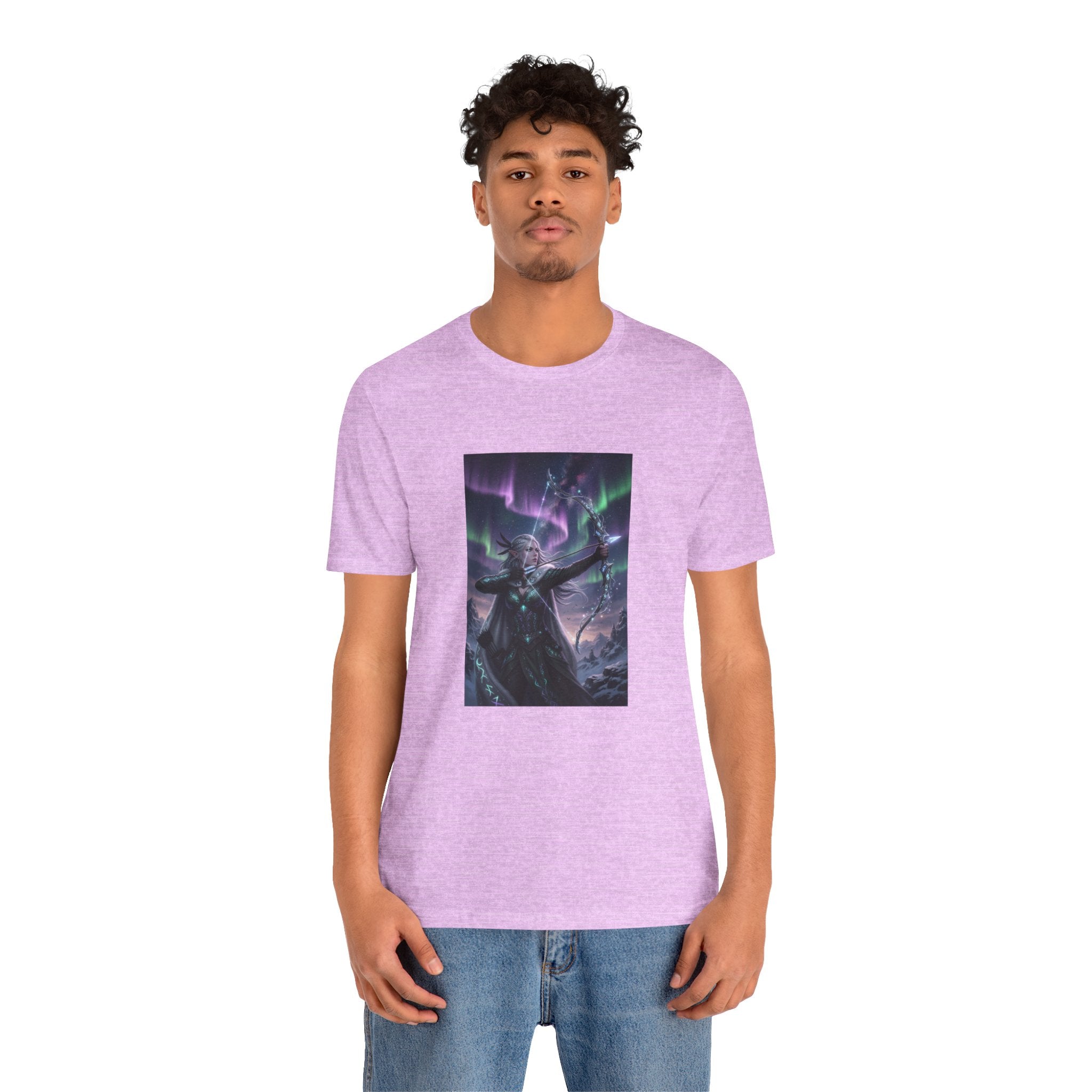 Aurora Elf Archer T-Shirt | Mystical Cosmic Fantasy Art