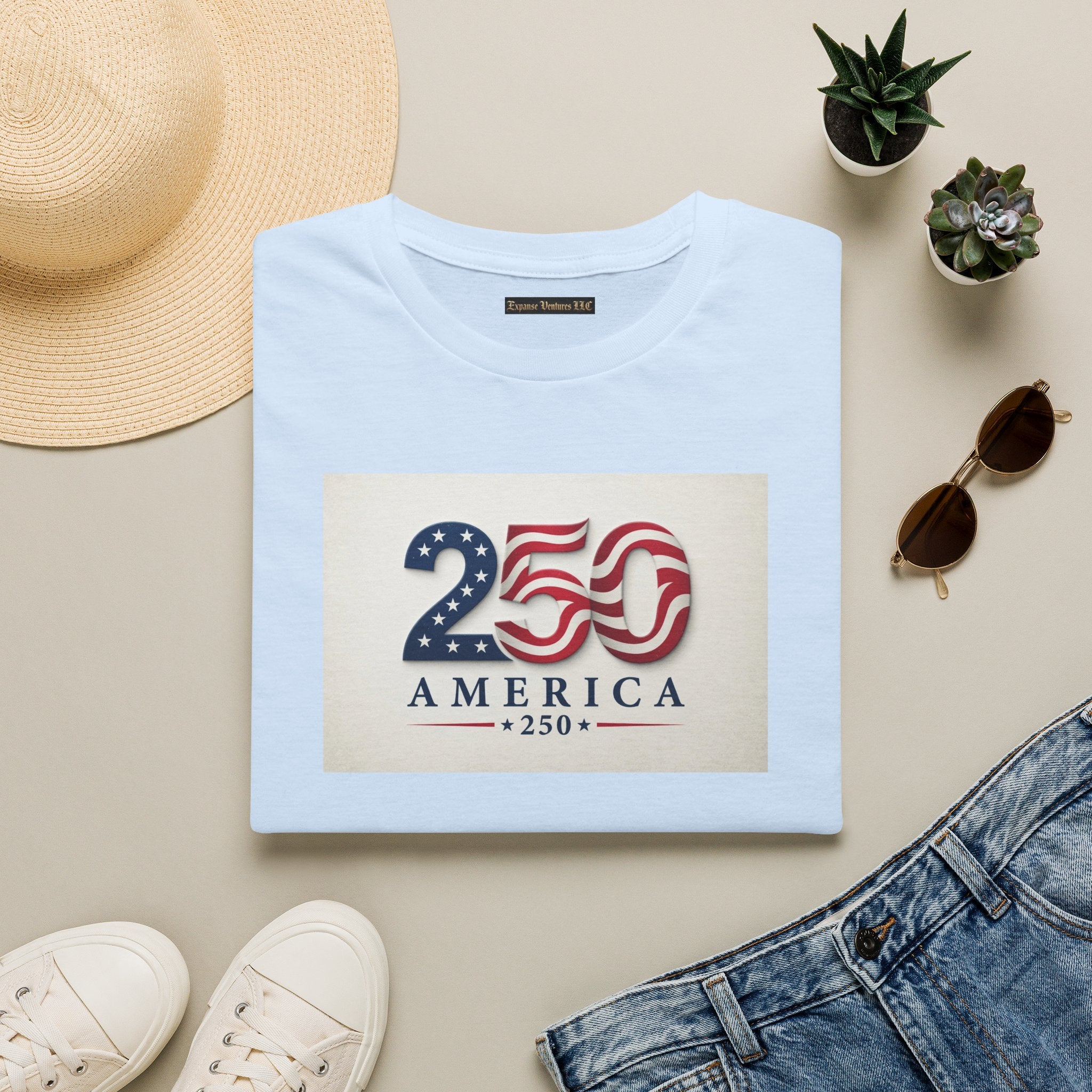USA Flag 250 Anniversary T-Shirt | Patriotic 250 America Graphic