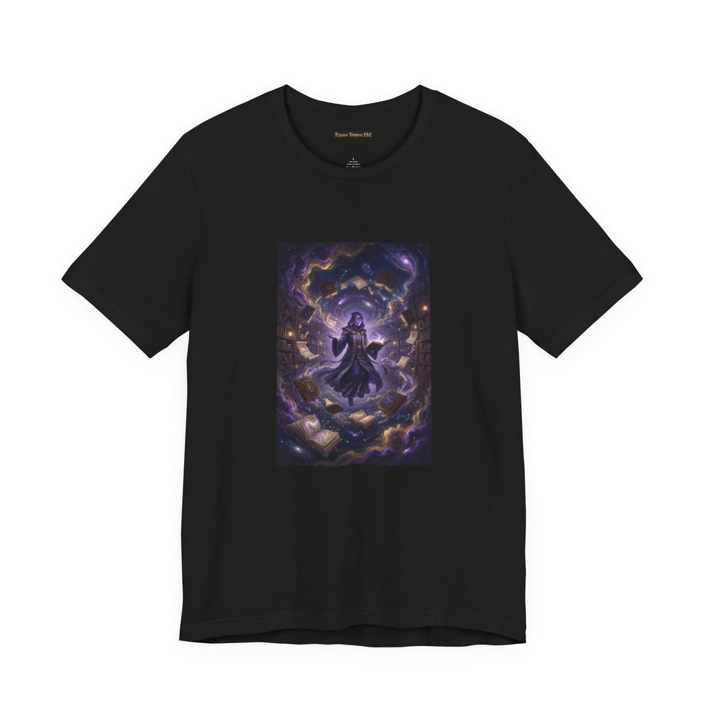 Cosmic Librarian T-Shirt  | Mystical Magic Library Art