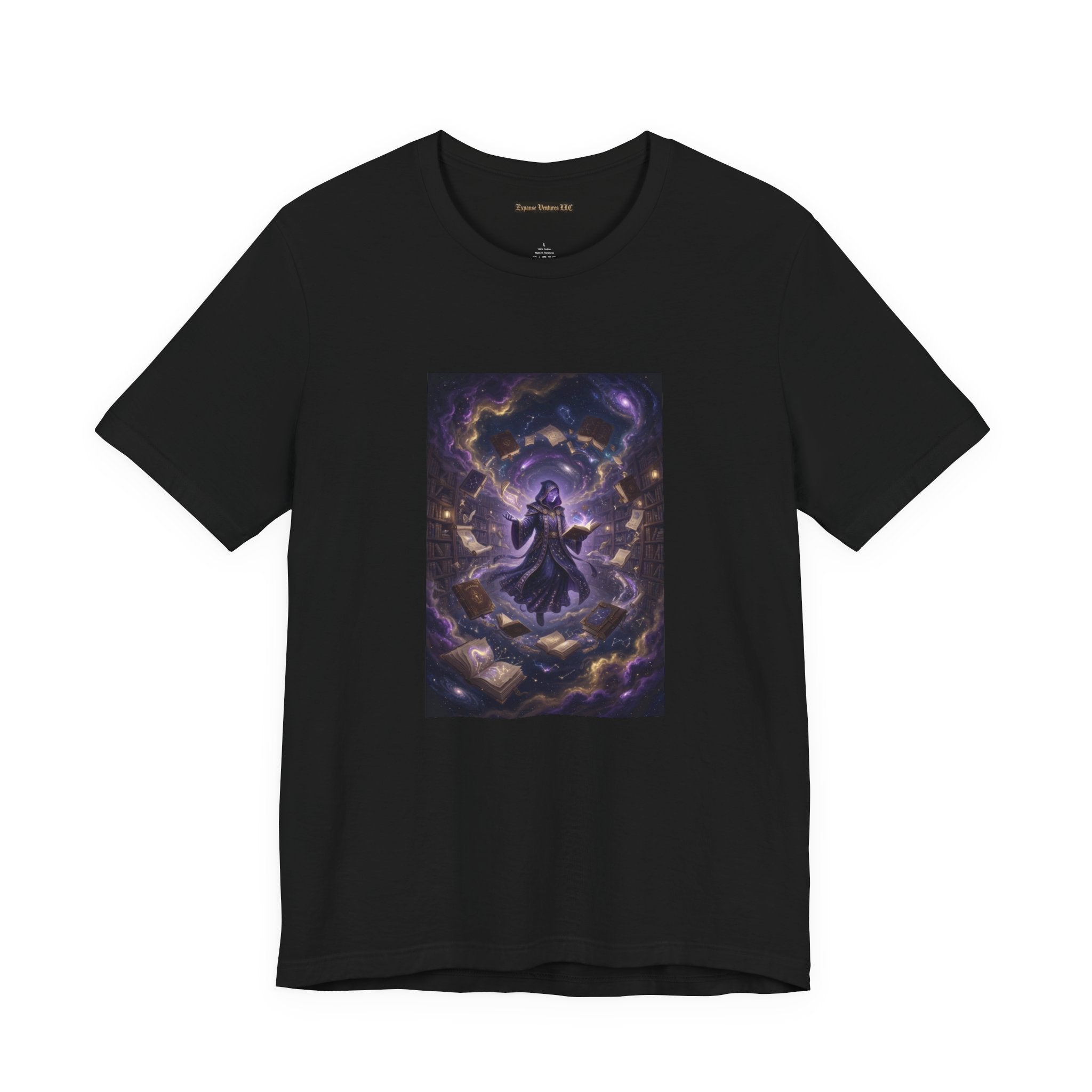 Cosmic Librarian T-Shirt  | Mystical Magic Library Art