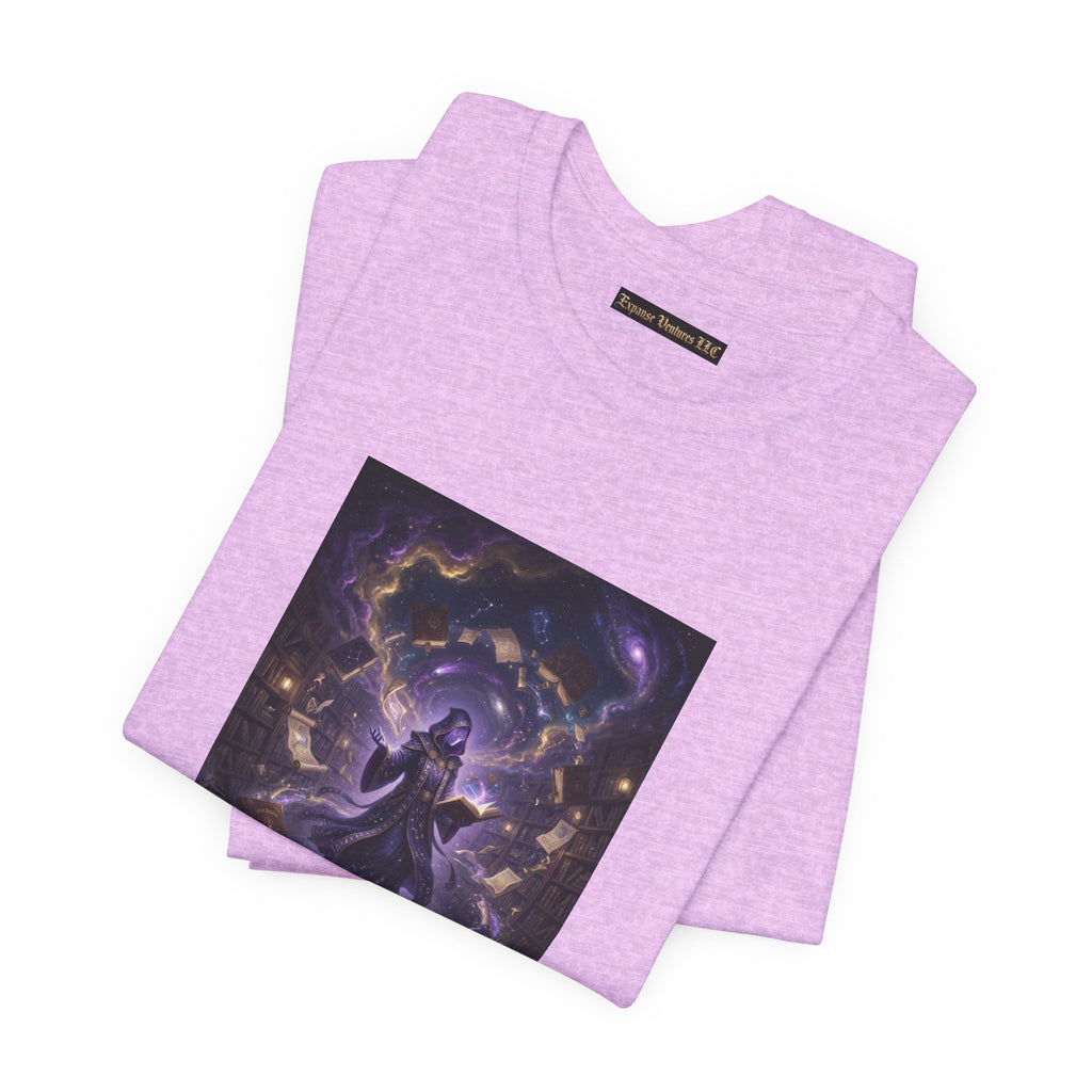 Cosmic Librarian T-Shirt  | Mystical Magic Library Art