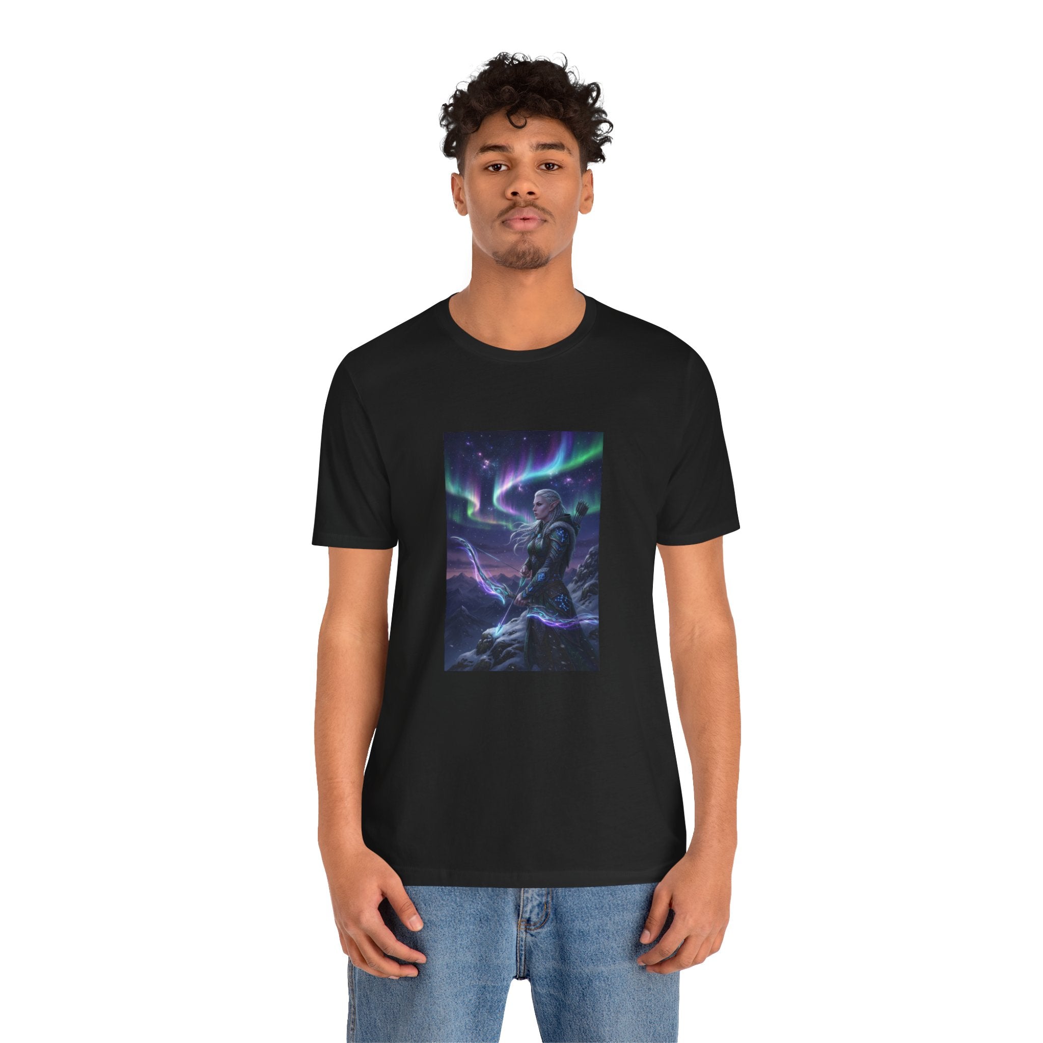 Frost Elf Archer T-Shirt  | Epic Cosmic Fantasy Art T-Shirt